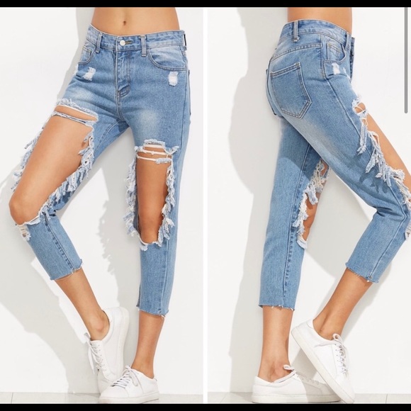 New! Mom jeans distressed skinny - Picture 2 of 7